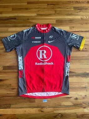 Nike Trek Team Radioshack UCI Cycling Jersey Livestrong Size L Full Zip Shirt